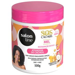 Ativador de Cachos SOS Cachos Mel Cachos Intensos Salon Line 500g (Pote)